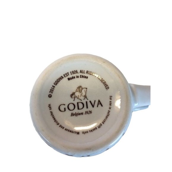 Godiva Mug Belgium 1926 Logo Tea Coffee Cup Gold Chevron Chocolate Lovers Gift u - Picture 4 of 6